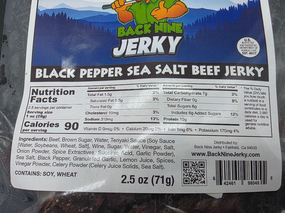 Black Pepper & Sea Salt Beef Jerky